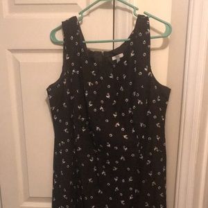 Dressbarn black and white butterfly flowers dress